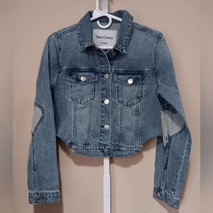 Juicy Couture Women's (Size XS) Blue Lt. Wash Cropped Denim Jacket (NWT)